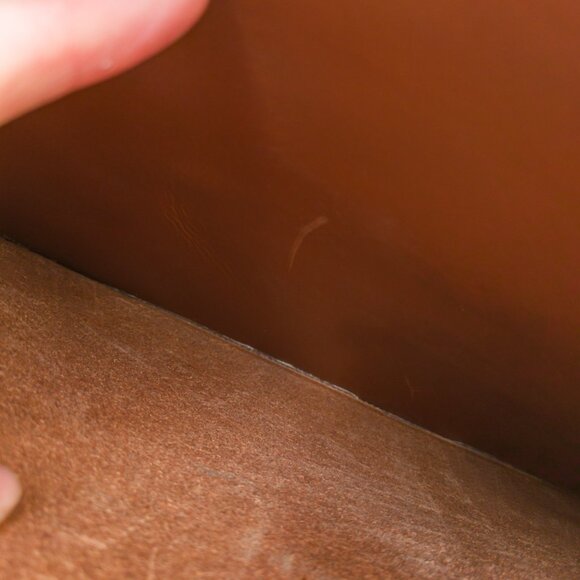 Oversized Hand-Stitched Veg-Tan Leather Tote (16” × 12.5” × 4.5”) - Picture 12 of 14